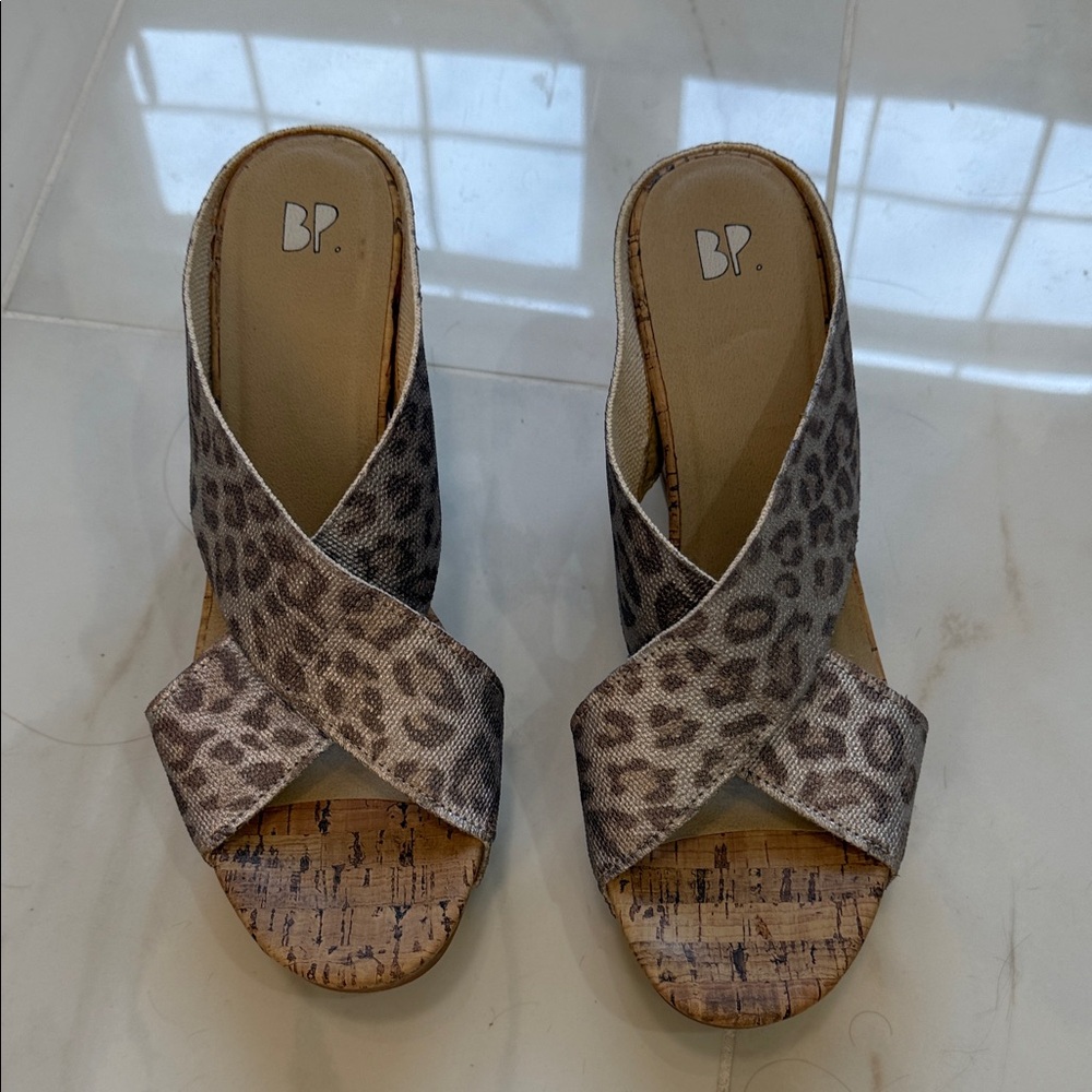 BP Leopard Print Wedge Sandals - Picture 6 of 6